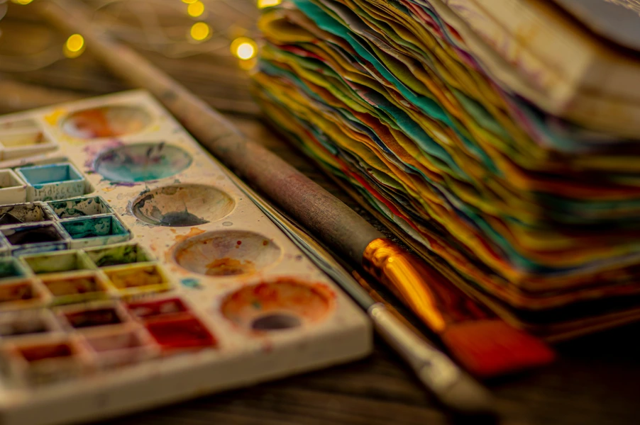 Colorful art supplies
