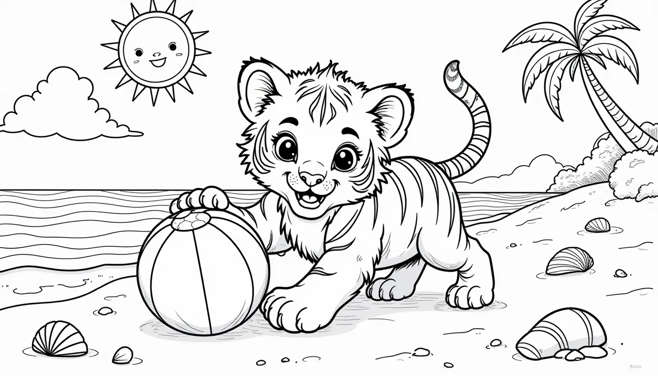 Tiger at Beach Tiger at Beach